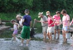 Wading Down River