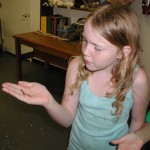 Carrying Fish Food (a Worm) to the Tank Carrying Fish Food (a Worm) to the Tank