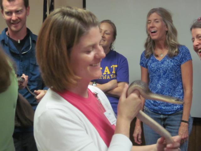 Snake class Sara the snake handler