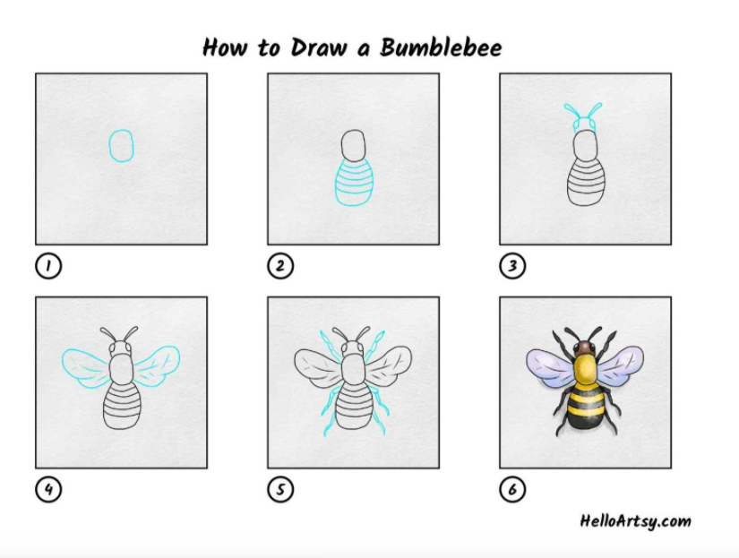 How to Draw a Bumblebee - HelloArtsy