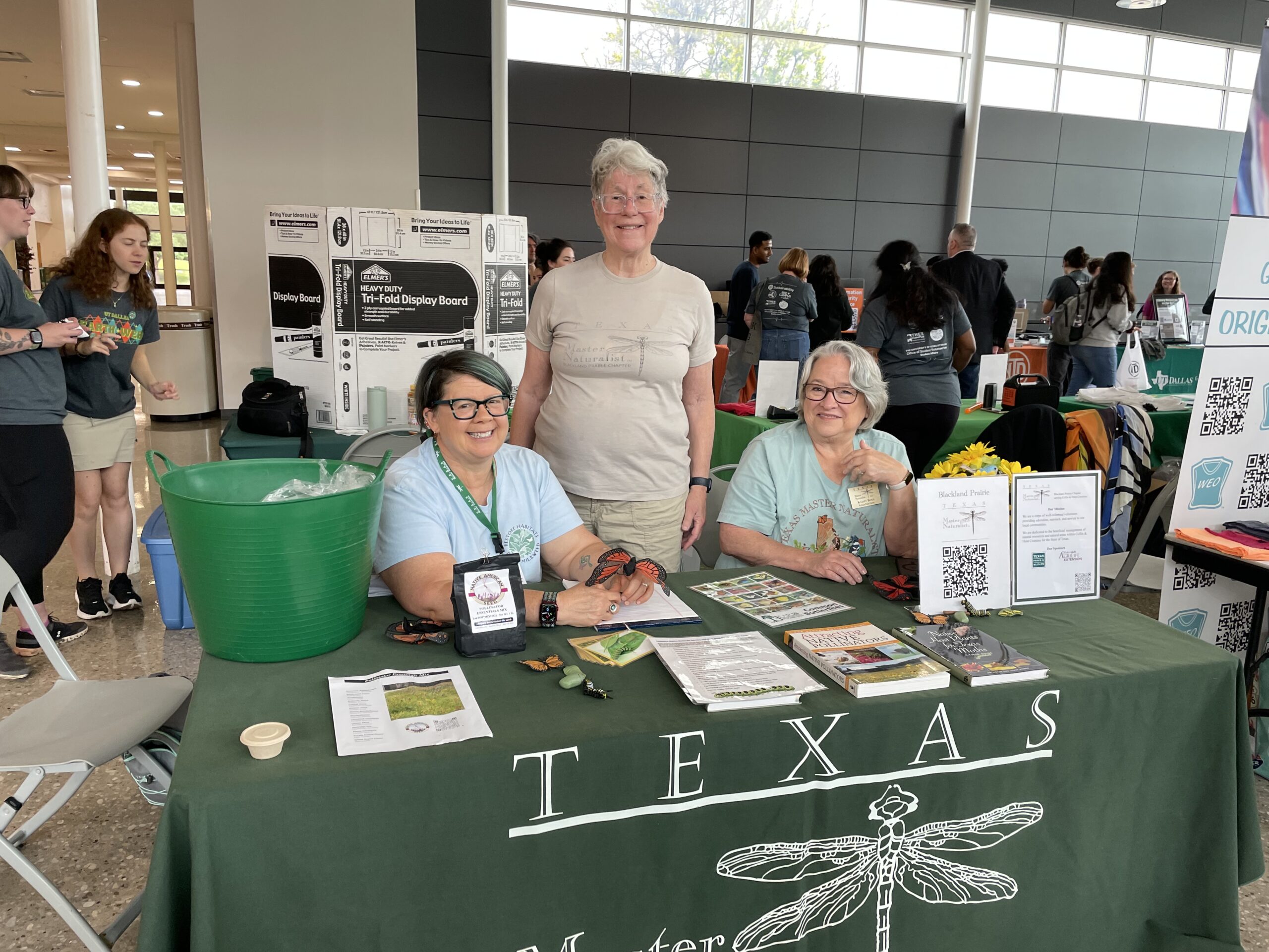 Community Engagement Booth with Tina Burke Barb Hibbard Kathy Boys at an Earth Day Event UT Dallas Photo by Marla Layne