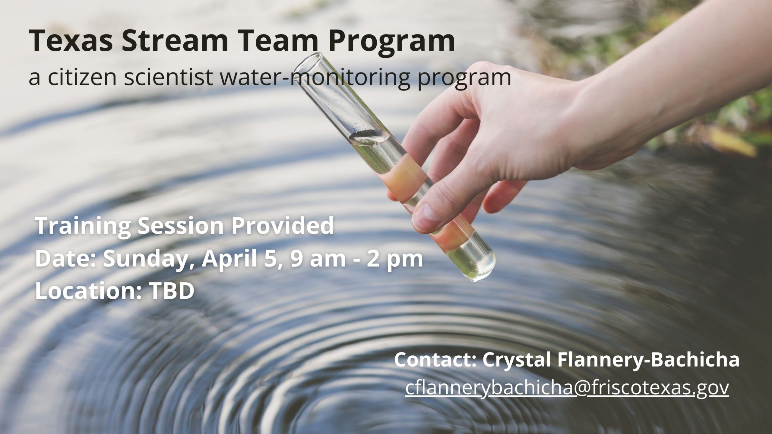 SAVE THE DATE – April 5th – Stream Team Training