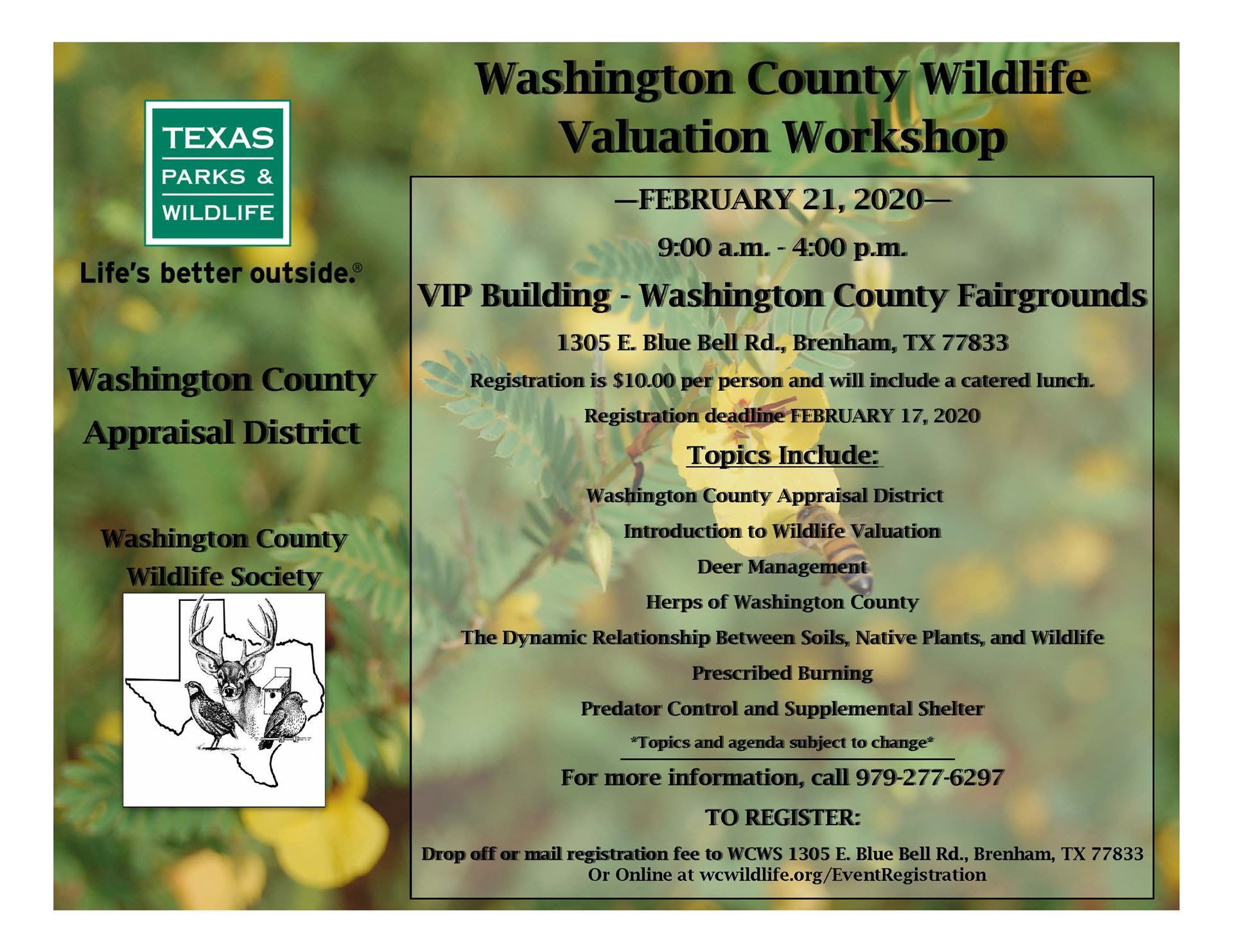 flyer for wildlife valuation seminar
