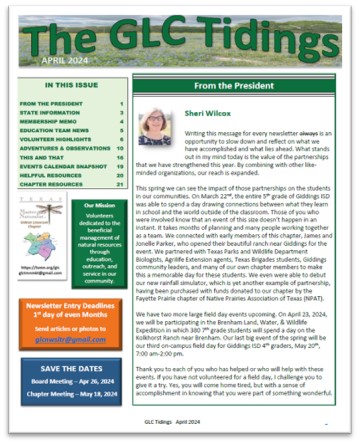 Cover page of newsletter