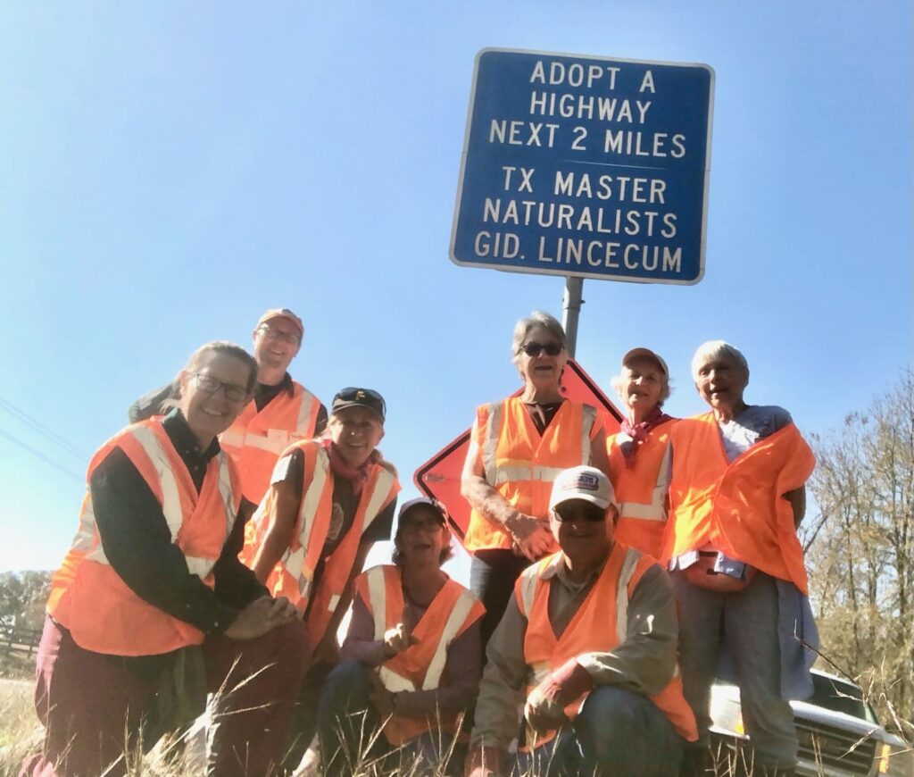 Team members at trash cleanup day for Adopt a Highway