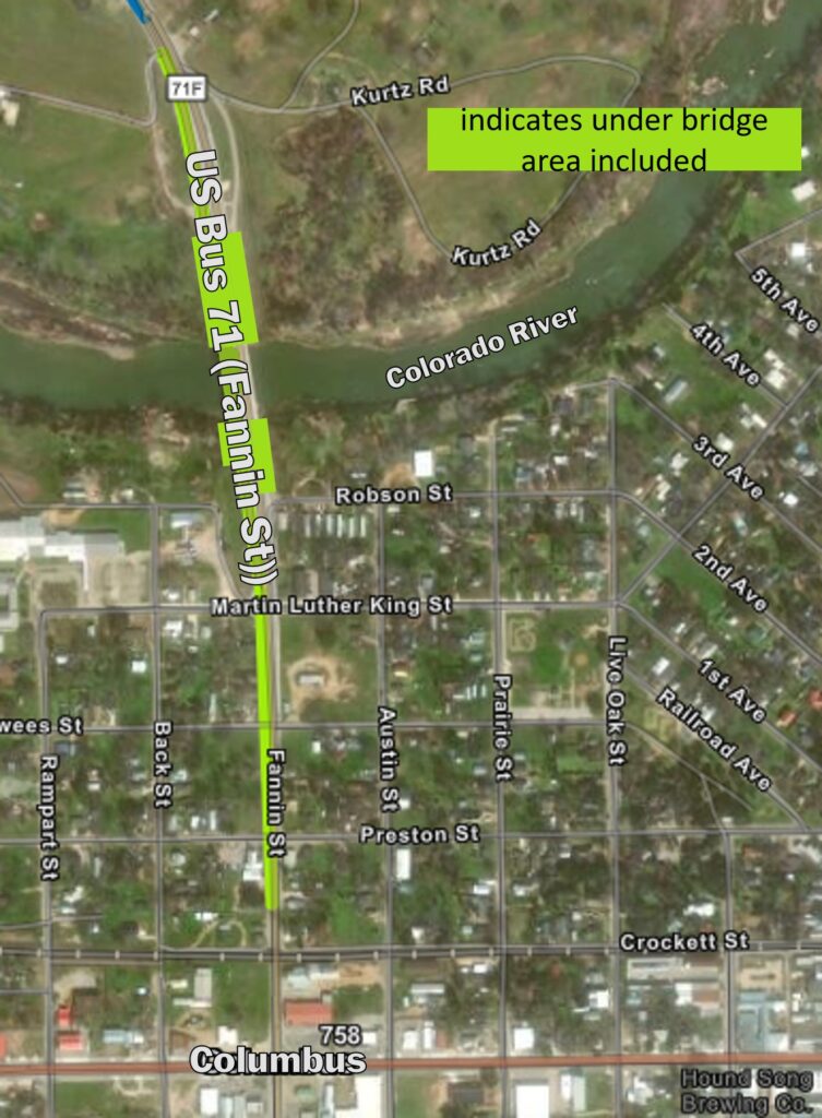 Map showing Adopt a Highway cleanup route