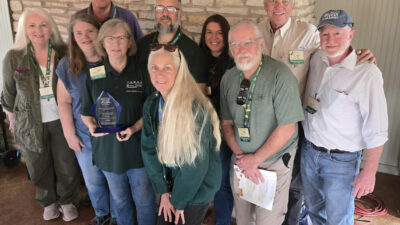 Volunteers receiving award