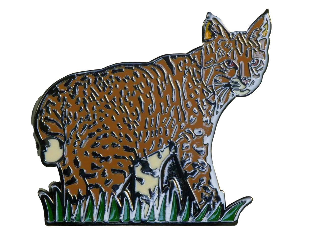 Image of a bobcat as a pin