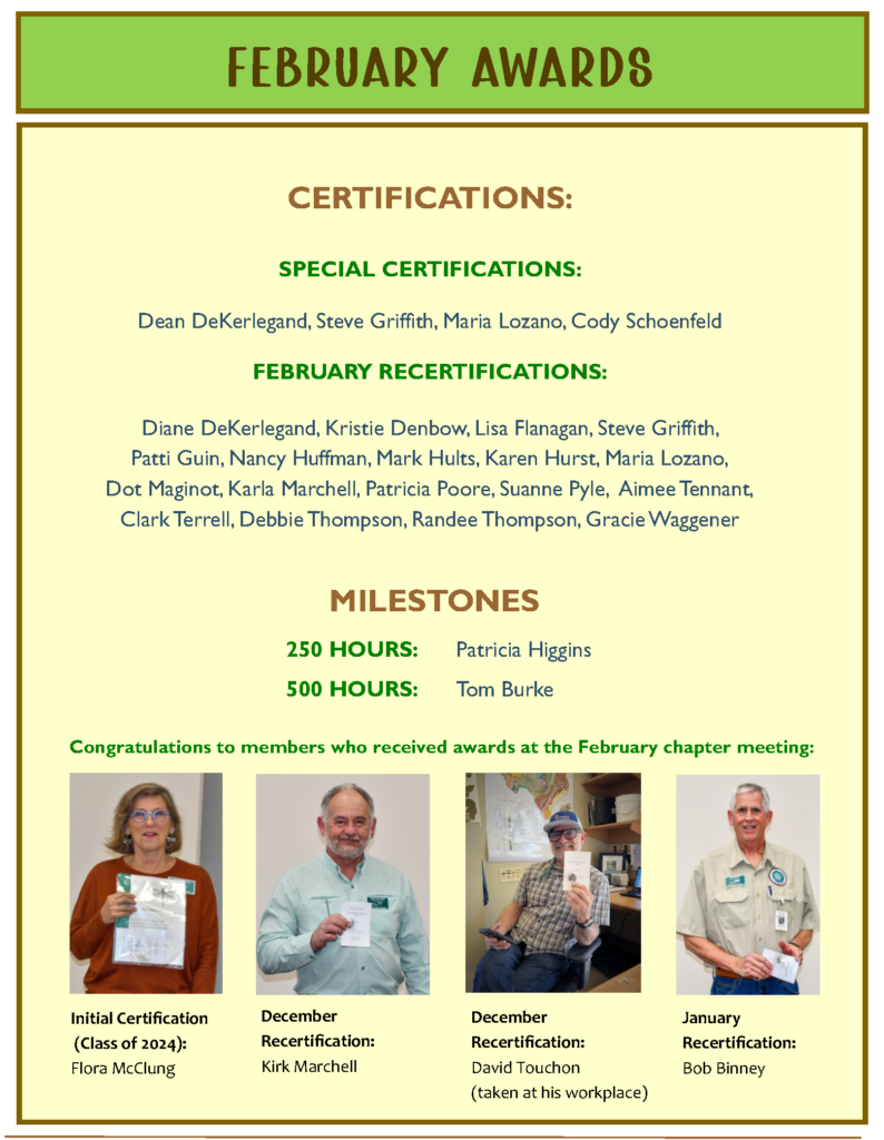 Chapter Members receive awards for service