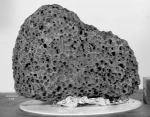 Sample of basaltic lava from the moon