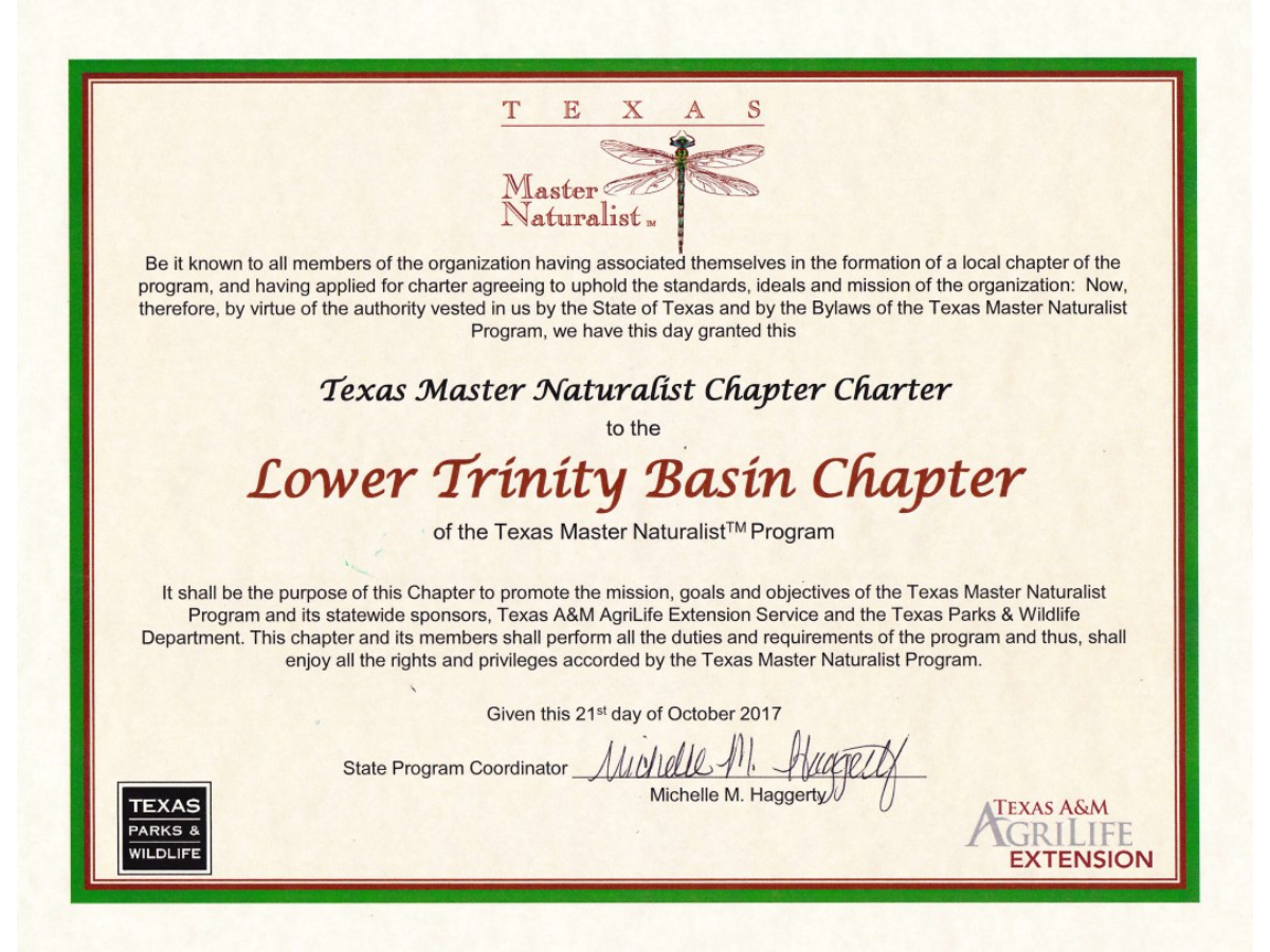Formal Lower Trinity Basin charter