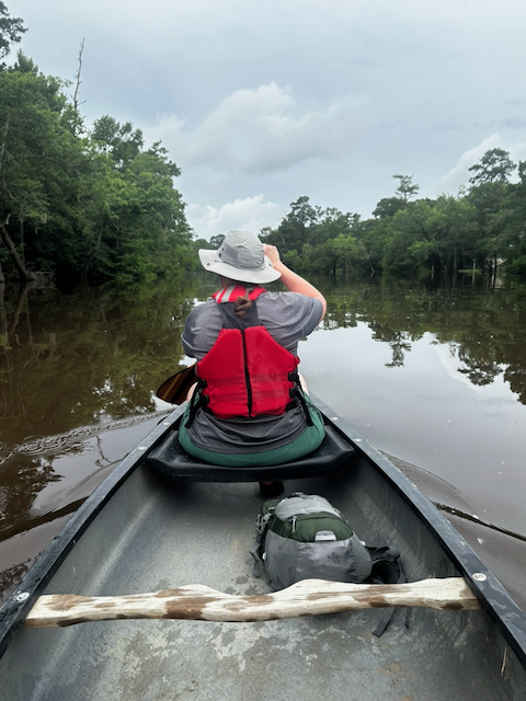 Canoes underway on Pine Island Bayou.