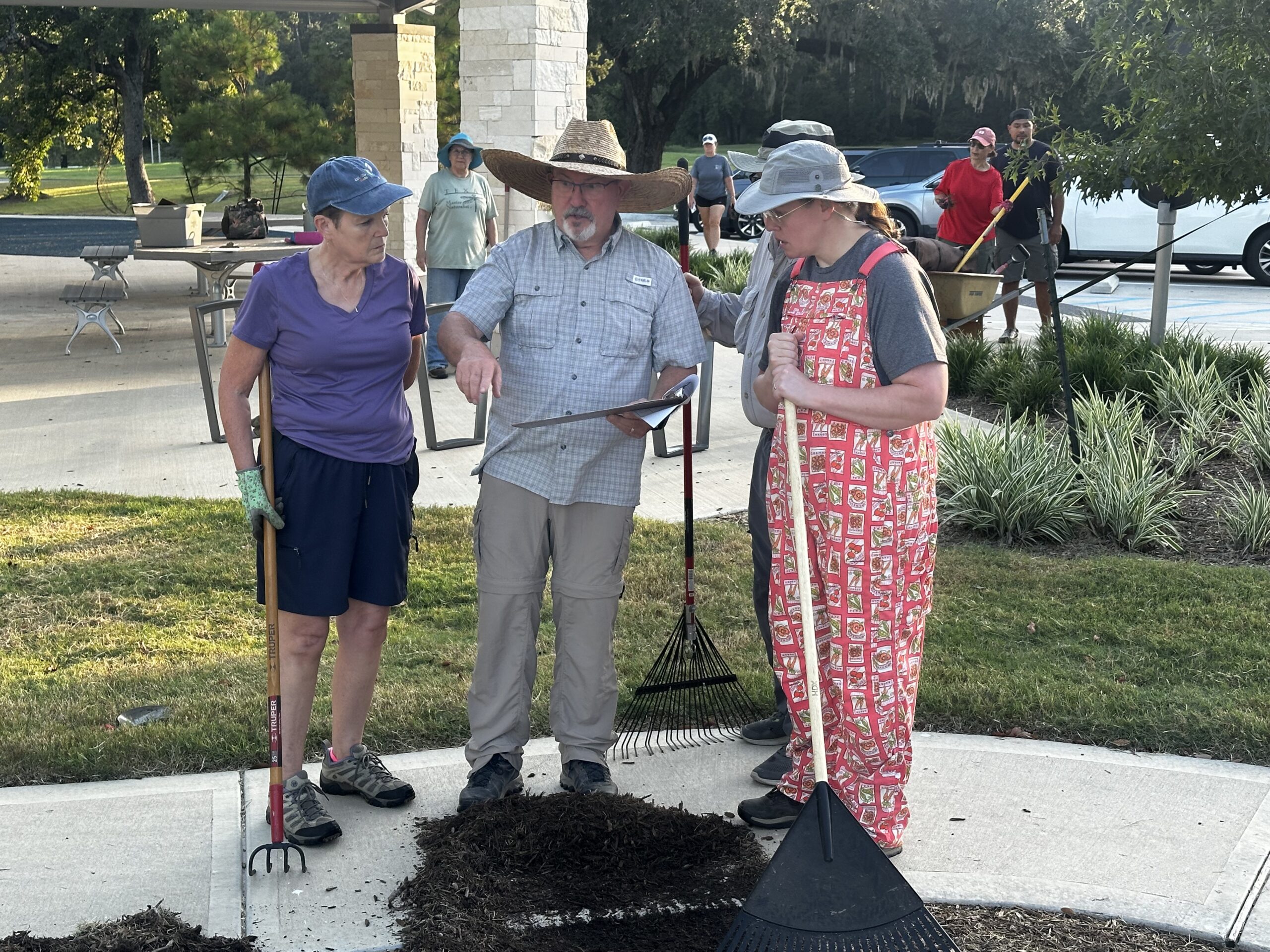 Gary Holmes during a garden planning meeting