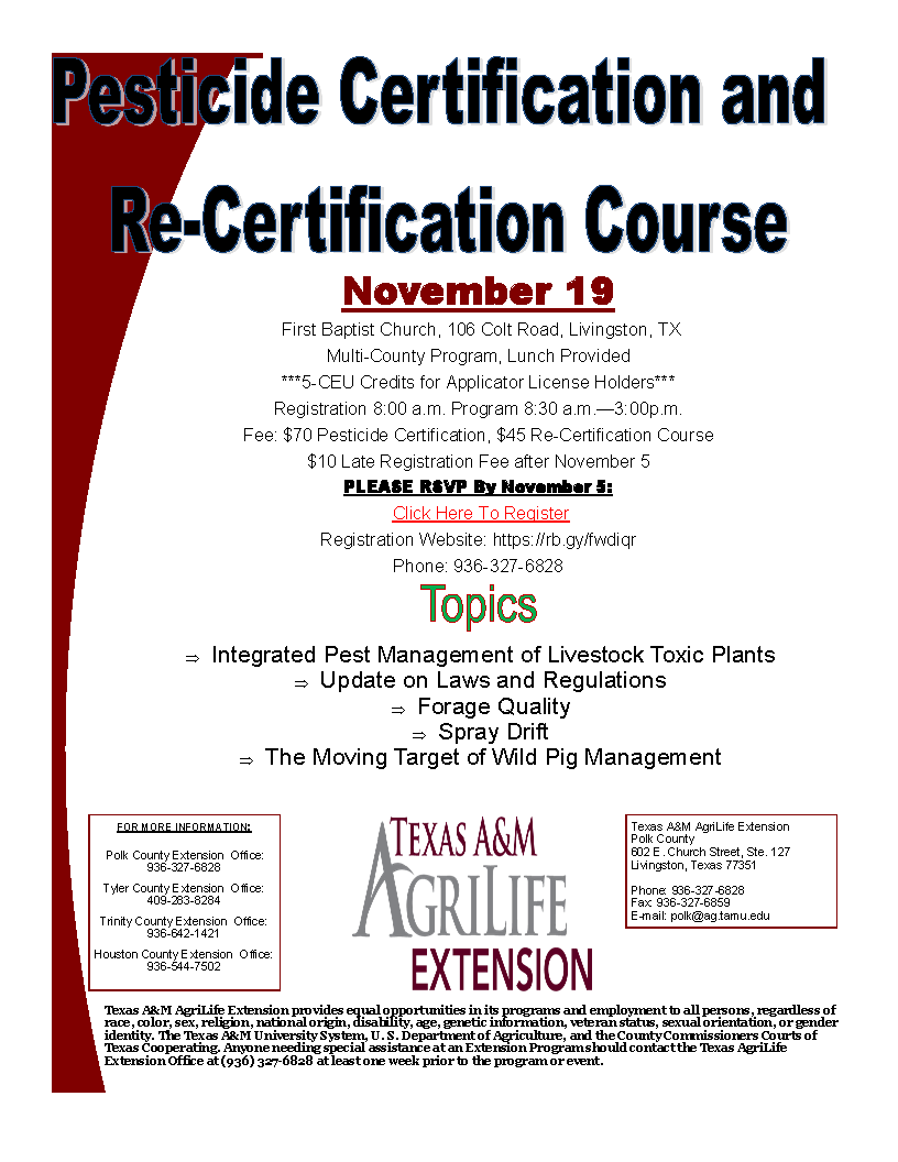 Pesticide Certification and ReCertification Course