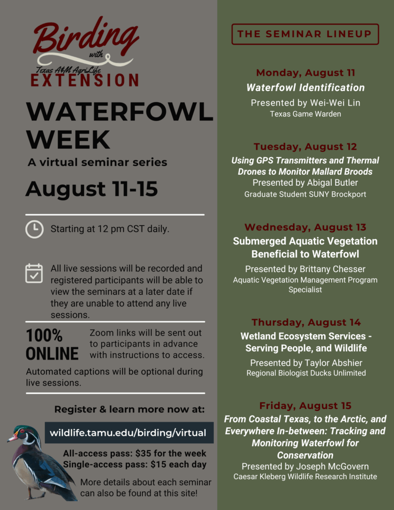 Waterfowl Week August 11-15 Flyer