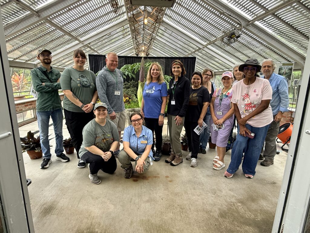 Photo shows new class trainees from Sabine-Neches Chapter at Shangri-La Gardens