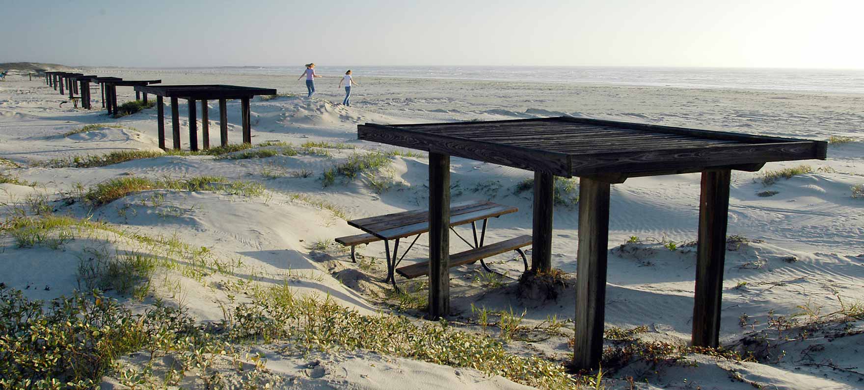 shade structures at beach