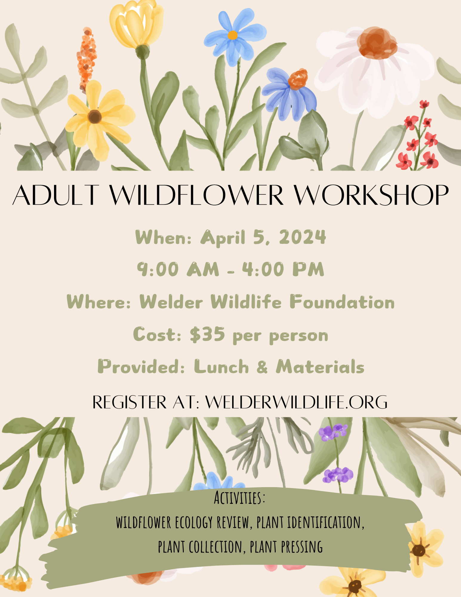 Wildflower workshop flyer