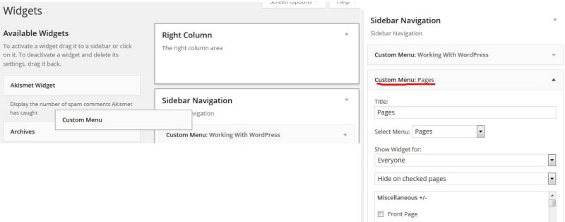 wordpress widget